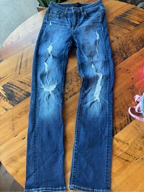 Buckle Black Blue Distressed Women's Jeans 27